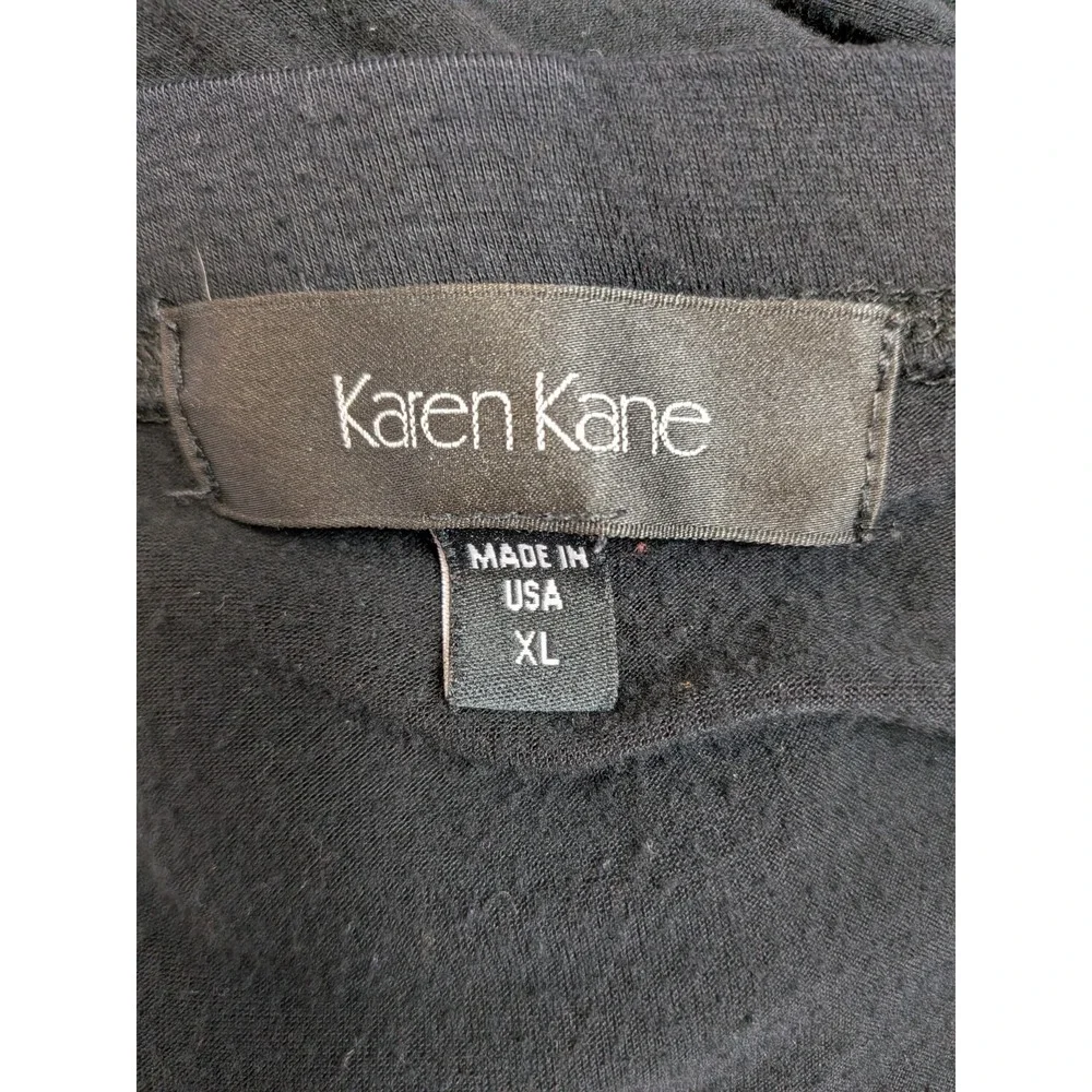 Karen‎ Kane Tiered Midi Skirt XL Black Ruffle Boho Gothic Modest Made in USA